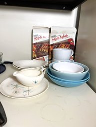 K/ 12pcs - Salem MCM Atomic Dish Ware, Shish Kebob Cook Sets, Assorted Bowls