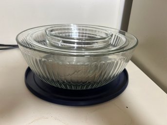 K/ 4pcs - Pyrex And Anchor Hocking Clear Bowl Lot