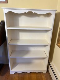 2C/ White Wood Bookcase With 4 Adjustable Shelves