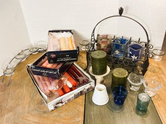 DR/ Box & Loose 15pcs: Assorted Candle And Holder Lot