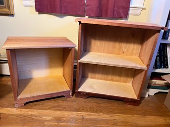 2C/ 2pcs - Small Wood Bookcase And Cabinet