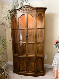 1B/ 2 Piece Wood And Glass Lighted China/Display Cabinet