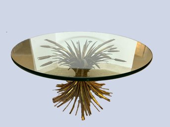 1B/ Eye Catching And Dramatic MCM Glass And Metal Coffee Table