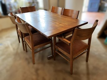 DR/ Beautiful Mid Century Modern Dining Table & 6 Dining Chairs By Conant Ball