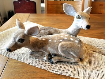 DR/ Garden Ornament Statue Figure Of 2 Fawns Lying Together By ArtLine