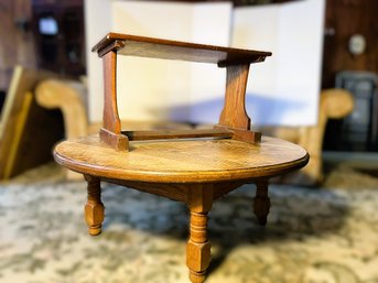 LR/ 2pcs - Wood Coffee Tables: 1 Large Round, 1 Smaller Rectangle