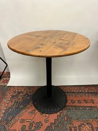 M/ 2 Of 2 Rustic Farmhouse Wood And Metal - Round Hi Top Table
