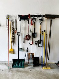 G/ Assortment Of Garden And Home Tools And Hanging Racks - Ames, Rigid And More