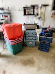 G/ 22pcs - Variety Of Storage Bins And Collapsible Totes - Stowaway, Homz Etc