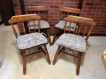 K/ Set Of 4 Mid 20th Century Moosehead Furniture ME Solid Maple Side Dining Chairs