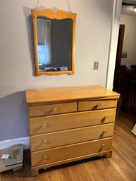 1BR/ 2pcs - Maple Dresser And Hanging Mirror