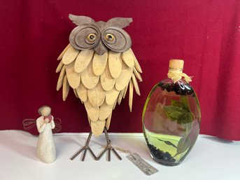 MC/ 3pcs - Unique Decor Items: Willow Tree, Owl And Bottle With Oil & Berries