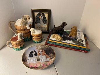 1B/ 12pcs - Assorted King Cavalier Dog Figurines, Tea Set, Books, Ken Ottinger Plate Etc