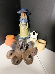 DR/ 5pcs - Artisan Potter Lot - All But 1 Signed Or Numbered