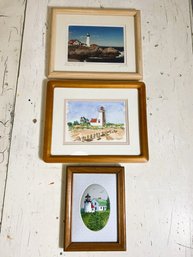 1BR/ 3pcs - Lighthouse Pictures: 1 Is Portland Head Light, 2 Are Un-named Light