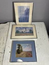 1BR/ 3pcs - 3 Claude Monet Prints - MFA In Sliver Frames