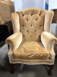 M/ Vintage High Wingback Gold Velvet Chair