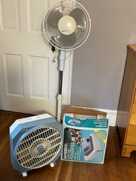 1BR/ 3pcs: Windmere Floor Fan, Patton 3 Speed Fan, DeVilbiss Cool Mist Humidifier
