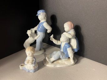 DR/ 3pcs - Collection Of West Germany And Sri Lanka Porcelain Figurines Etc - All Marked