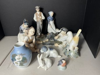 DR/ 10pcs - Collection Of Danish Figurines & Animals: Royal Copenhagen, B & G Etc