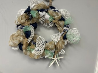 E/ Beautiful Artisan Crafted Nautical Beach Themed Decorative Wreath - Approx 24' Round