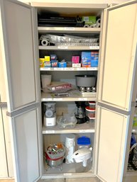 G/ Sterilite Resin Storage Cabinet And All Contents #3: Cookie Cutters, Coffee Maker, Food Storage Etc