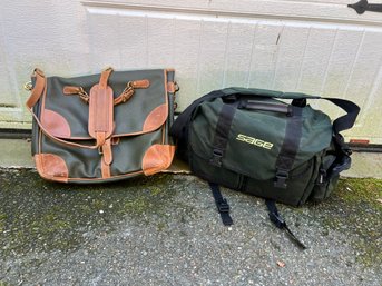 G/ 2pcs Gear Bags: Mulholland Bros Computer Bag And Sage Fishing Bag W Multiple Pockets