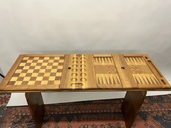 M/ 2pcs - 2 Pc Vintage MCM Wood Game Table