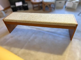 1B/ MCM Upholstered Top Danish Bench - Teak/Walnut Frame