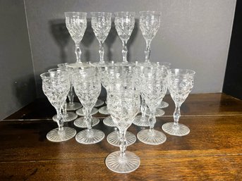 DR/ 23pcs - Webb Corbett, England - Stemmed Crystal Cordial Drinkware