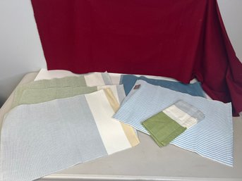 E/ 6pcs - Placemats And Napkins By Raney Etc - Blue White Green Tan