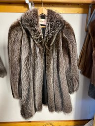 1B/ Knee Length Fur Coat Made In Canada