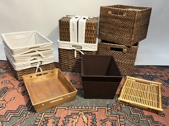 M/ 11pcs - Square And Rectangle Wicker Basket Lot