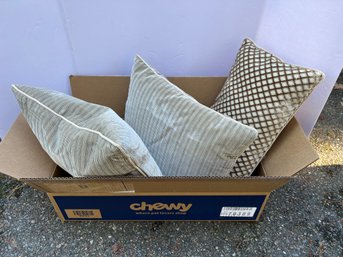 G/ Box - 3 Earth Tone Throw/Accent Pillows