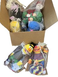 2B/ Box - Gund Sesame Street Plush Dolls With Matching Hand Knit Baby Hats