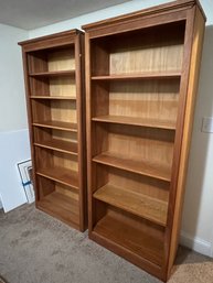 FBO/ Pair Of 2 Crate & Barrel 73' Tall Bookcases W 5 Adjustable Shelves