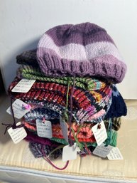 2B/ Bag 23pcs - Hand Knit Colorful Size 6 Adult Hats New With Tags #1