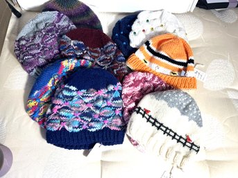 2B/ Bag 10pcs - Pretty Hand Knit Adorned Size 6 Adult Hats New With Tags #2