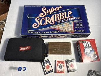 O/ 8pcs - Games Bundle: Scrabble, Pit, Chess, Cards
