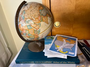 O/ Replogle 12' World Classic Globe, National Geographic World Atlas 7th Edition, Maps