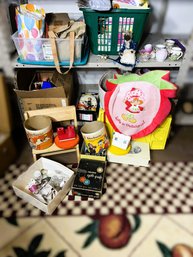 A/ 2shelves - Crafts And Kids Stuff: Vintage Tea Cups, Craft Supplies, Toys, Vintage 9AF Viewmasters Etc