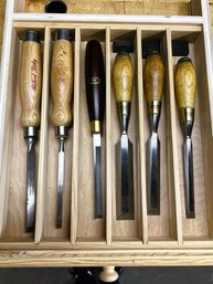 C/ Drawer 6pcs - High Quality Robert Sorby, Stanley And Crown Tools Wood Working Bevel Edge Chisels