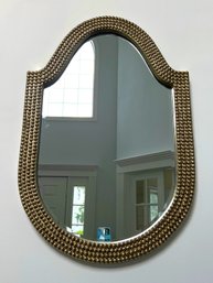 E/ Howard Elliot Collection 'Lancelot' Arched Wall Mirror W 4 Rows Gold/Brass Beaded Edge Accent