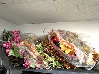 B/ Top Shelf 5pcs - Beautiful Faux Flower Door Wreaths: 2 Summer, 3 Fall
