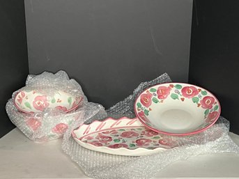 G/ 4pcs - Fioriware/Jardinware Serving Platter And Bowls