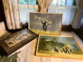 UB4/ 3pcs - Assorted Elephant Artwork: David Shepherd And Bruce W Krucke