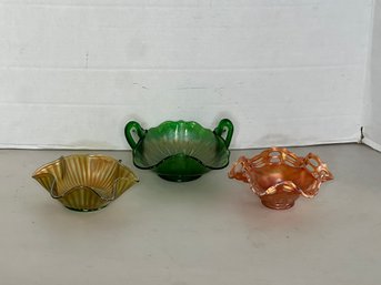 G/ 3pcs - Vintage Carnival Glass Candy Dishes