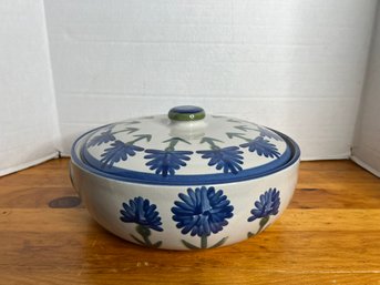 G/ Oversized Louisville, KY Stoneware Covered Casserole With Built In Handles - Very Heavy