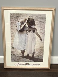 NT/ 'friends Forever' Framed Print - 2 Girls On The Beach