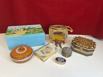 E/ Box 8pcs - Unique Small Decorative Containers, Boxes Etc.